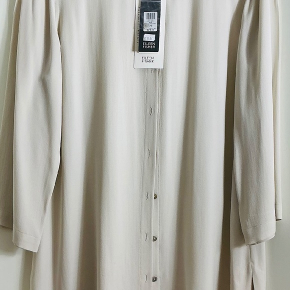 NEW Eileen Fisher Silk Top | Neutral Minimalist Staple | Fall/Winter Capsule | L - Picture 3 of 3
